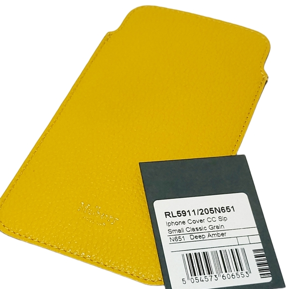 Mulberry Iphone Cover CC Slip Small classic Grain Card Holder Deep Amber NIB - Picture 6 of 6